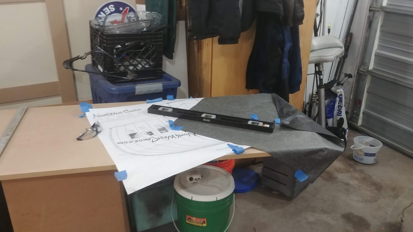 Picture of tracing out the plans onto MDF to create the first mold station.
